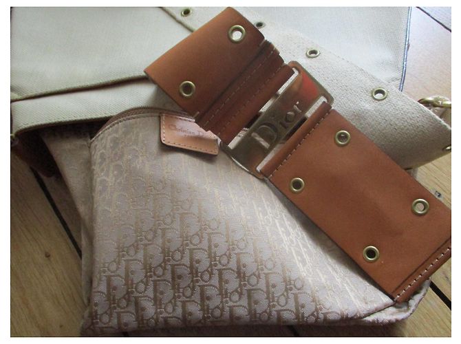 Christian Dior Columbus tela e pelle. Multicolore - vista 12