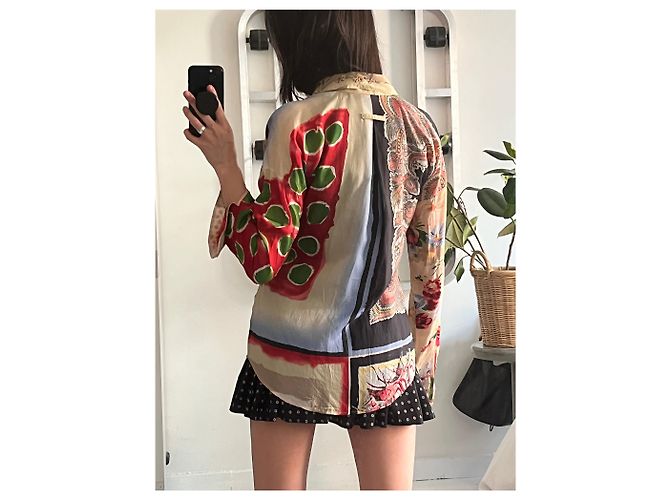Gemusterte Bluse von Jean Paul Gaultier Roh - Ansicht 7