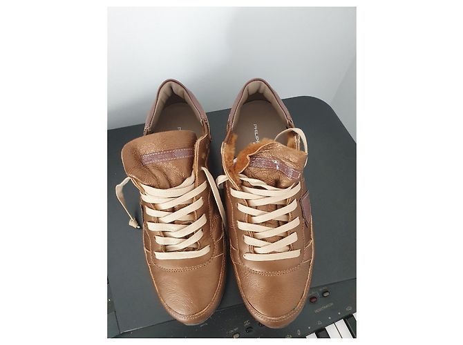 Sneakers Philippe Model Pelle Oro Rame D'oro - vista 3