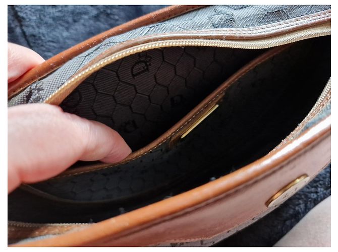 Borsa a tracolla Christian Dior Monogramma Marrone Grigia Grigio - vista 20