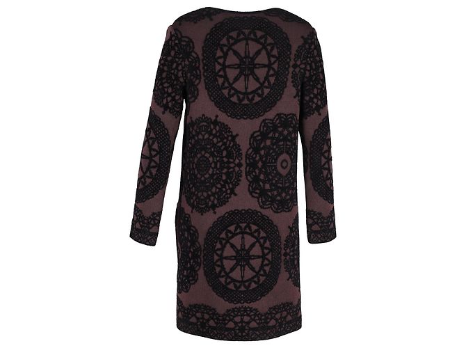 M Missoni Patterned Knit Short Coat in Brown Viscose - view 3