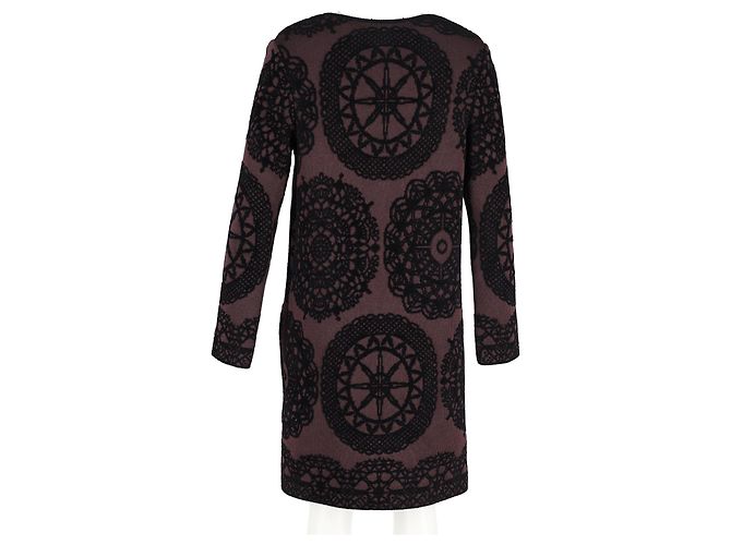 M Missoni Patterned Knit Short Coat in Brown Viscose - view 6