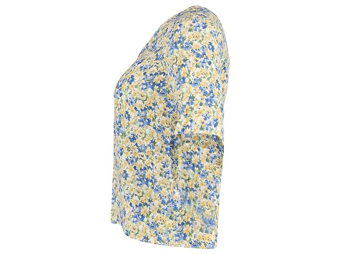 Apc A.P.C. V-Ausschnitt Bluse aus mehrfarbigem Blumenmuster-Viskose - Ansicht 2