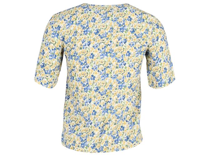 Apc A.P.C. V-Ausschnitt Bluse aus mehrfarbigem Blumenmuster-Viskose - Ansicht 3