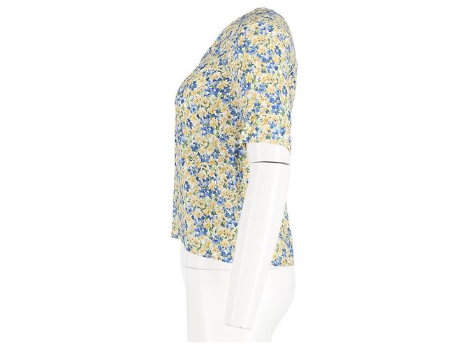 Apc A.P.C. V-Ausschnitt Bluse aus mehrfarbigem Blumenmuster-Viskose - Ansicht 5
