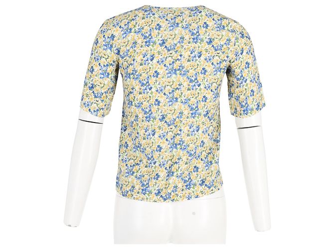 Apc A.P.C. V-Ausschnitt Bluse aus mehrfarbigem Blumenmuster-Viskose - Ansicht 6
