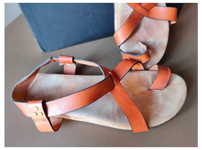Sandali Ingrid in pelle Jerome Dreyfuss Cognac - vista 2