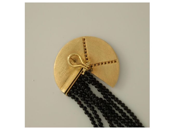 Autre Marque Orecchini Erte Cascade Art Déco in Oro 14K e Onice Nero D'oro - vista 4