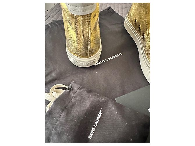 Baskets à talons Saint Laurent Bedford Cuir Doré - vue 6