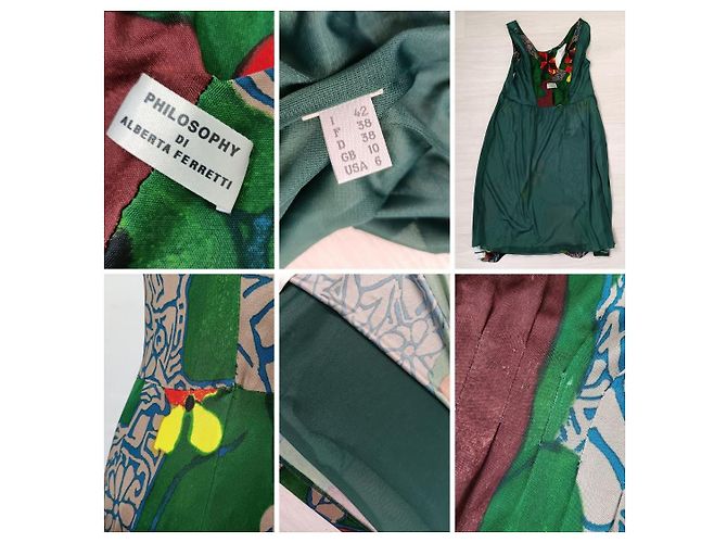 Y2K Sommerkleid Alberta Ferretti Mehrfarben Grün - Ansicht 11