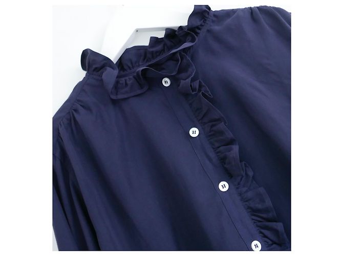 Camisa azul marino con volantes Aime Benson - vista 2