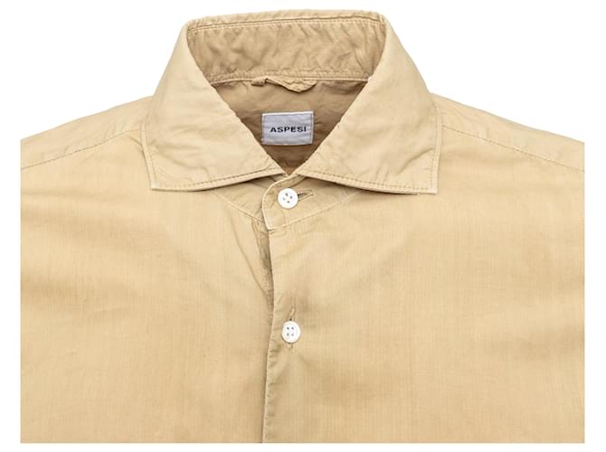 Camicia Aspesi in cotone kaki Cachi - vista 3