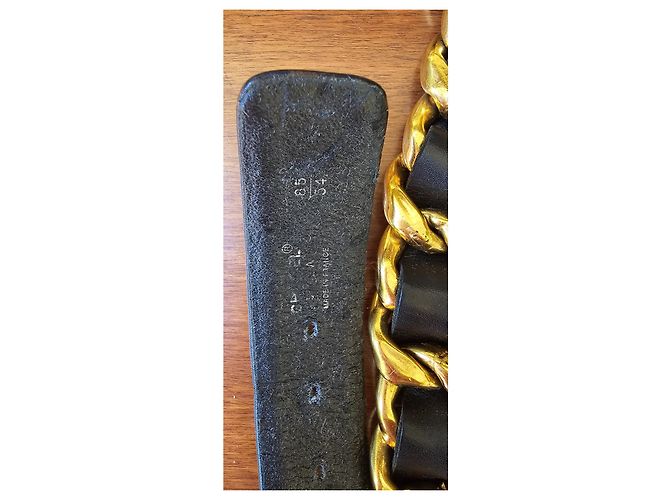 Chanel Ketten- und Leder-Gürtel Schwarz Golden - Ansicht 3