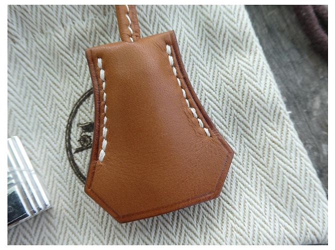bell, pull tab and lock hermès new for hermès bag dustbag Brown Light brown - view 5