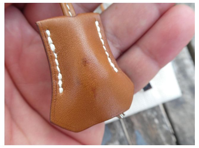 campanella, cerniera e lucchetto hermès nuovo per borsa hermès dustbag Marrone chiaro - vista 5