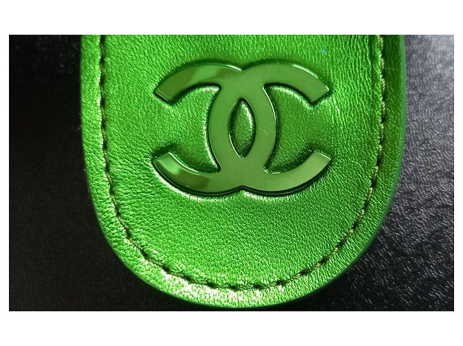 Sandali Chanel in pelle verde taglia 38 - vista 4