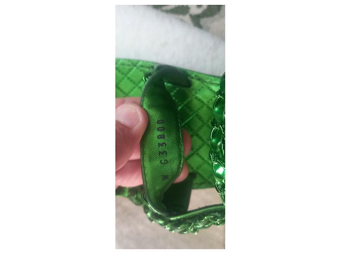 Sandali Chanel in pelle verde taglia 38 - vista 9