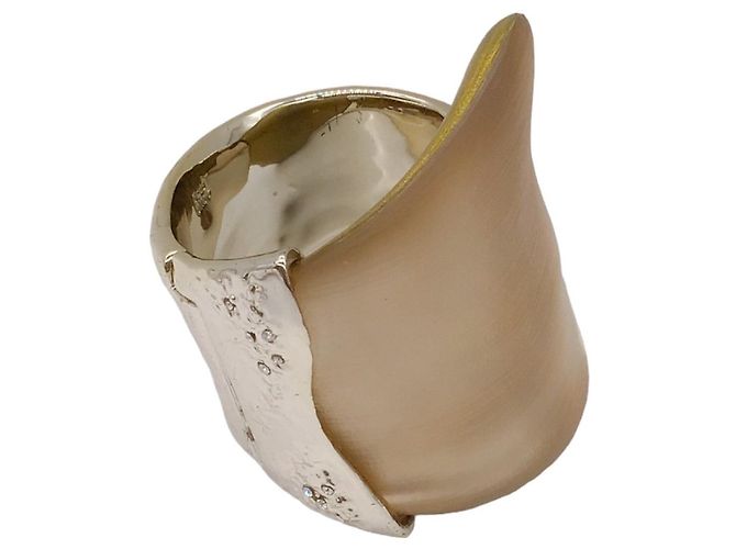 Bracciale largo in resina dorata Alexis Bittar D'oro - vista 4