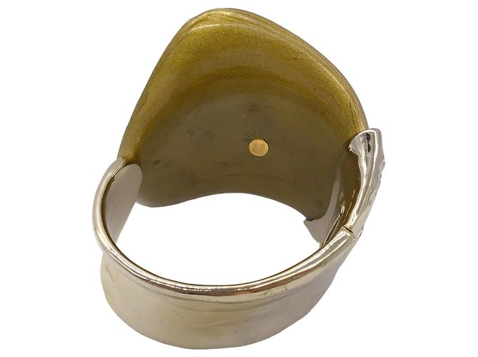 Bracciale largo in resina dorata Alexis Bittar D'oro - vista 5