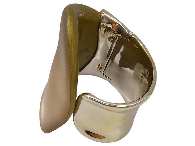 Bracciale largo in resina dorata Alexis Bittar D'oro - vista 6