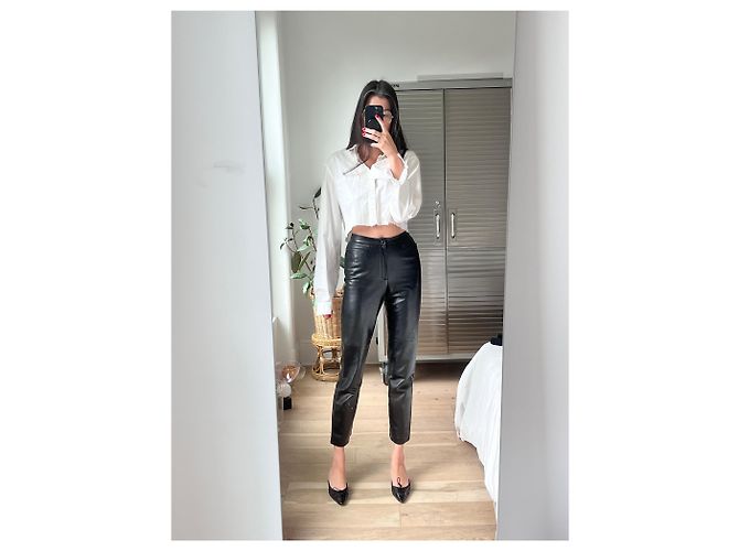 Haider Ackermann Schwarze Lederhose - Ansicht 3
