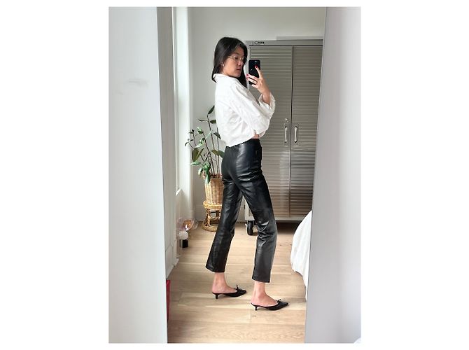 Haider Ackermann Schwarze Lederhose - Ansicht 4