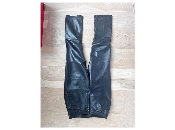 Haider Ackermann Schwarze Lederhose - Ansicht 8
