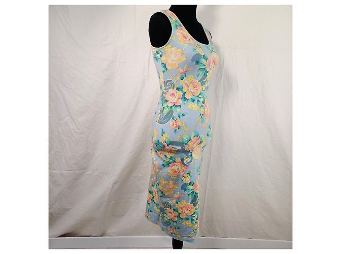 Kenzo Vintage Jungle Kleid in Blau mit Blumen Mehrfarben - Ansicht 2