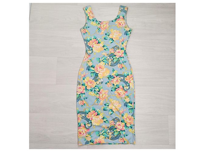 Kenzo Vintage Jungle Kleid in Blau mit Blumen Mehrfarben - Ansicht 6