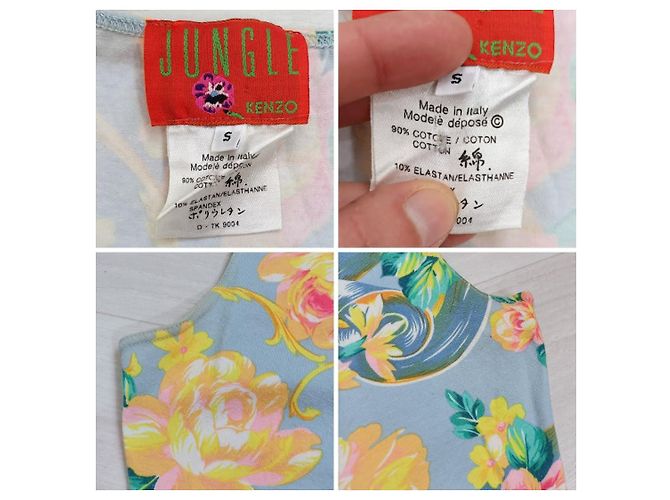 Kenzo Vintage Jungle Kleid in Blau mit Blumen Mehrfarben - Ansicht 8