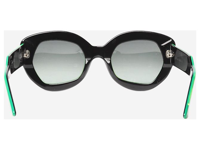 Marni Grüne Sonnenbrille mit dickem Rahmen - Ansicht 2