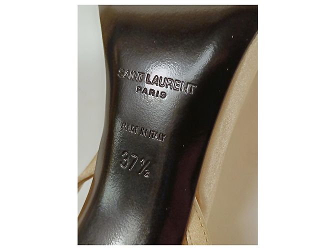 Saint Laurent Sandali New Nuit 110mm Beige Pelle - vista 8