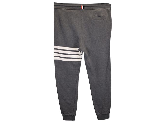 Thom Browne Grey Engineered 4 Bar Jersey Sweatpants 4 in Grey Cotton - view 5