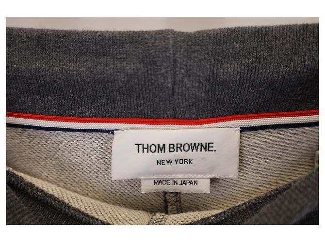Thom Browne Grey Engineered 4 Bar Jersey Sweatpants 4 in Grey Cotton - view 6