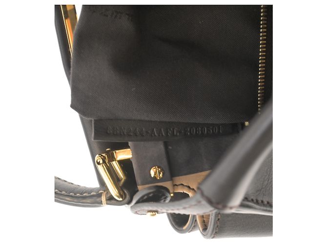 Borsa Mini Peekaboo Fendi in pelle marrone scuro - vista 20