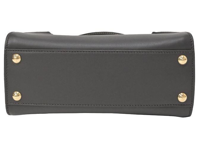 Borsa Mini Peekaboo Fendi in pelle marrone scuro - vista 4