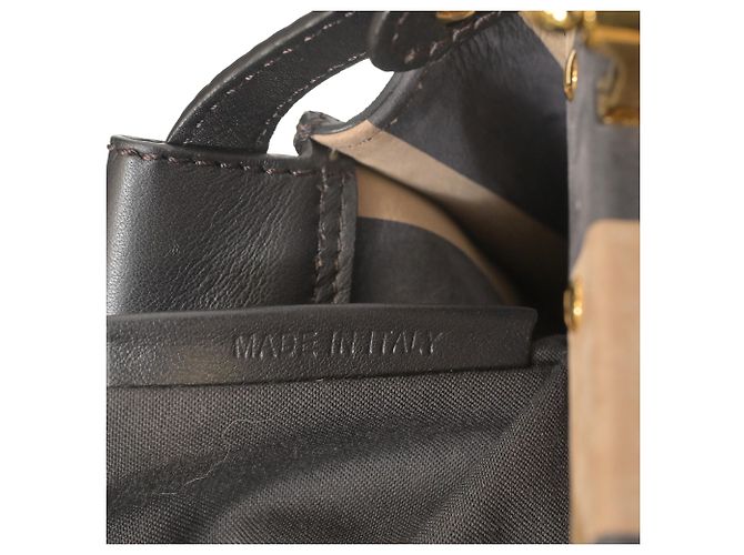 Borsa Mini Peekaboo Fendi in pelle marrone scuro - vista 9