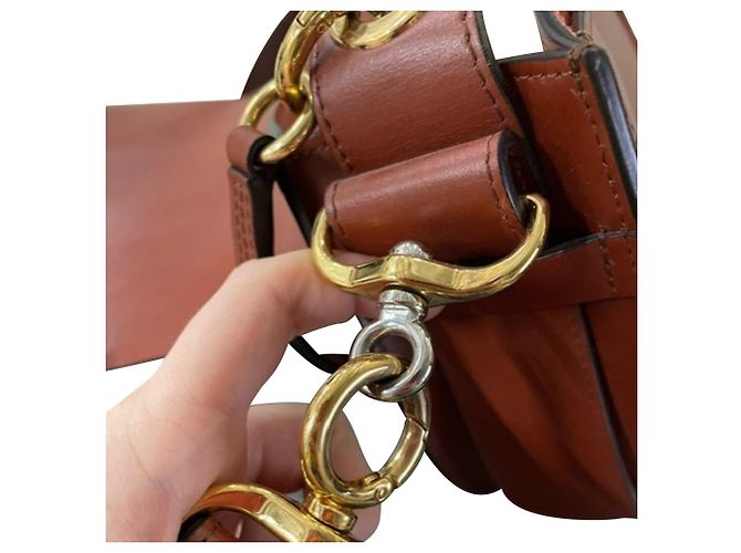 Bolso Small Tess Chloé en cuero y ante marrón - vista 8