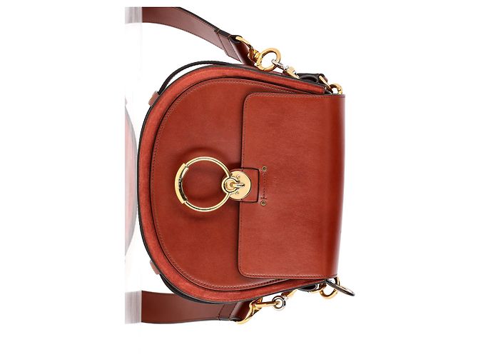 Bolso Small Tess Chloé en cuero y ante marrón - vista 9