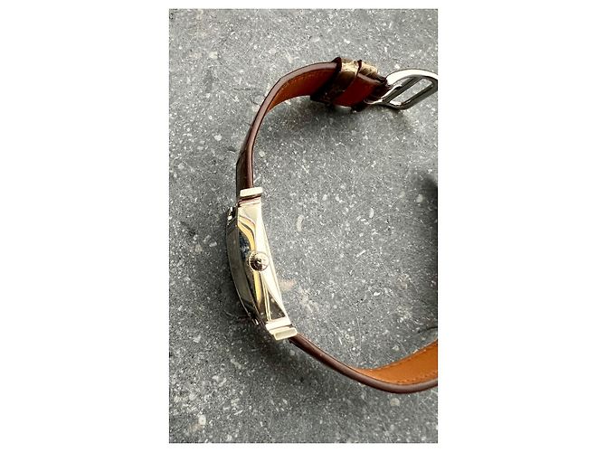 Reloj Hermès Heure H Diamantes Correa de Cocodrilo Plata - vista 8