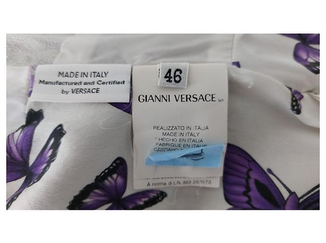 Vestido Versace de seda con estampado de mariposas moradas Multicolor - vista 12