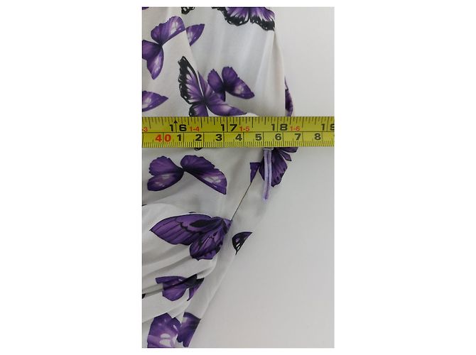 Vestido Versace de seda con estampado de mariposas moradas Multicolor - vista 16