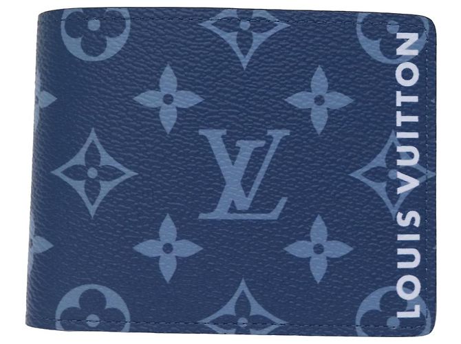 LOUIS VUITTON Monogram Portafoglio Slender Billfold Blu M82798 LV Auth 77435S Monogramma - vista 13