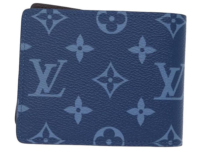 LOUIS VUITTON Monogram Portafoglio Slender Billfold Blu M82798 LV Auth 77435S Monogramma - vista 2