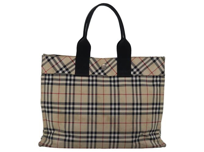 Bolso de mano de nylon beige Burberry Nova Check Blue Label Auth bs15174 - vista 2
