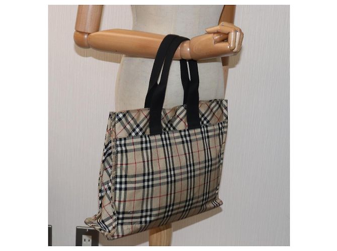 Bolso de mano de nylon beige Burberry Nova Check Blue Label Auth bs15174 - vista 21