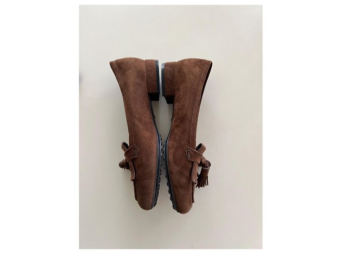 Mocassini Tod's Gommini in pelle di cervo marrone taglia 36.5 - vista 4