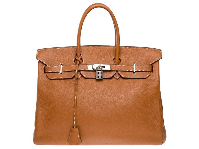 Hermès Sac HERMES Birkin 35 en Cuir Doré - 101996 - vue 3