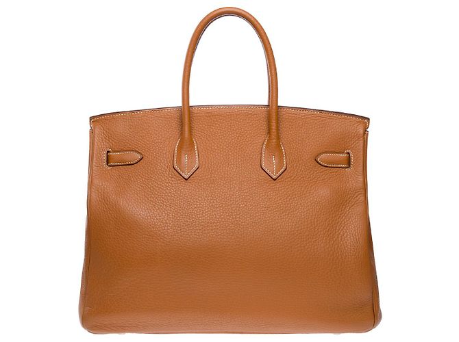 Hermès Sac HERMES Birkin 35 en Cuir Doré - 101996 - vue 4