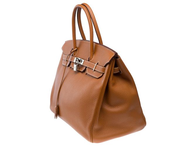Hermès Sac HERMES Birkin 35 en Cuir Doré - 101996 - vue 5